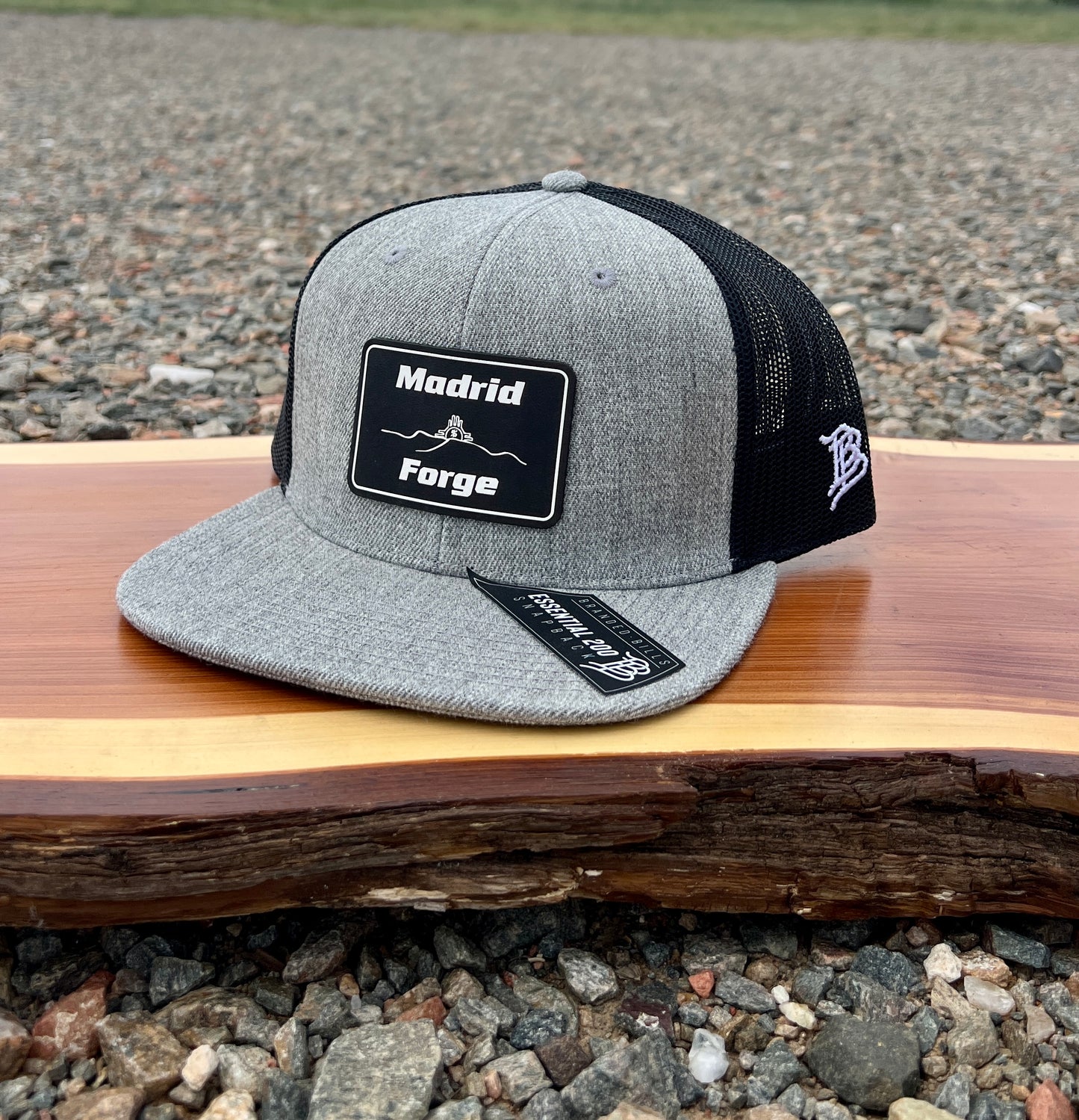 Grey Bold Font Mesh Hat